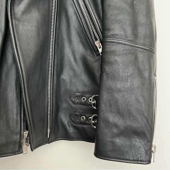 Leather Moto Biker Jacket - Picture 8 of 14